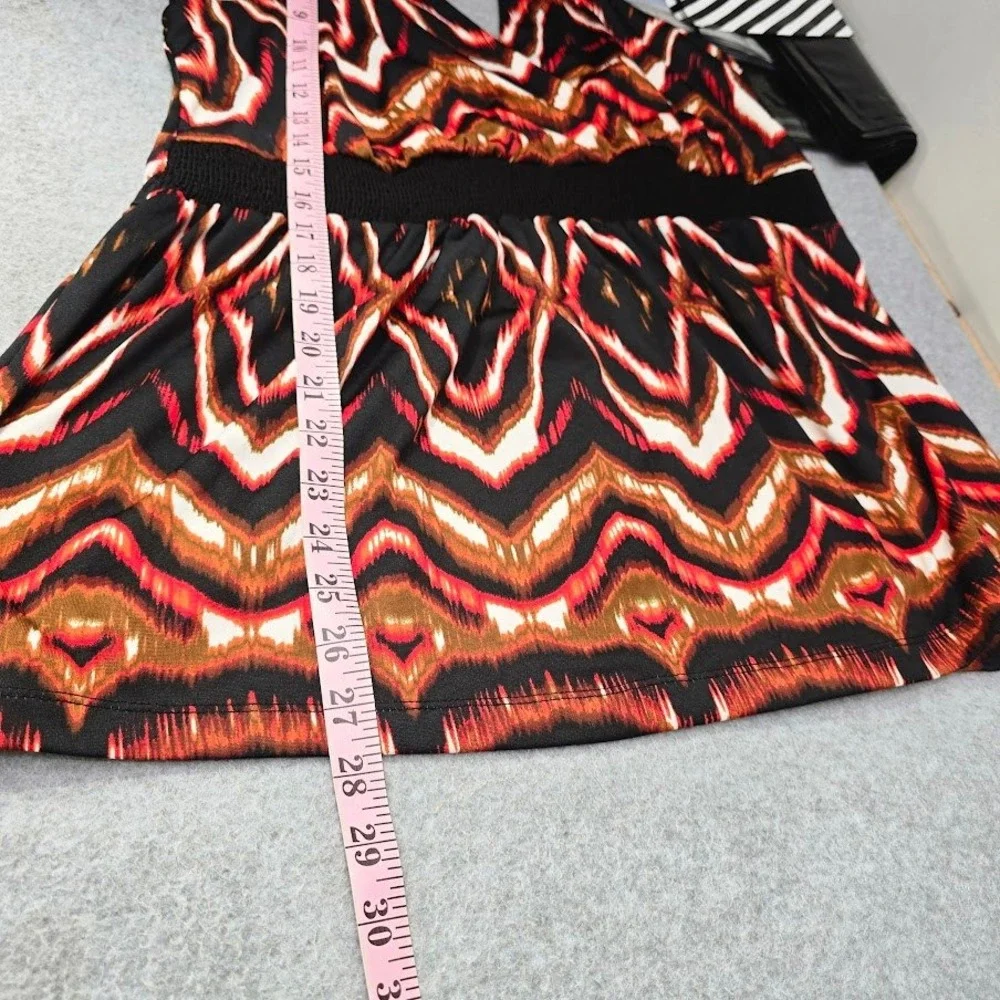Vtg Y2K Torrid Halter Top L Multicolor Tank‎ Babydoll Smocked Festival Baddie